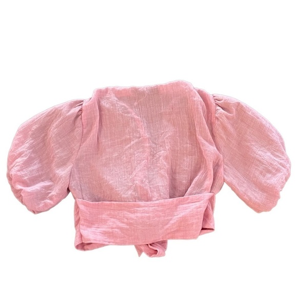 House of Harlow 1960 x Revolve Puff Sleeve Cropped Tie Top, Size S - Picture 4 of 6